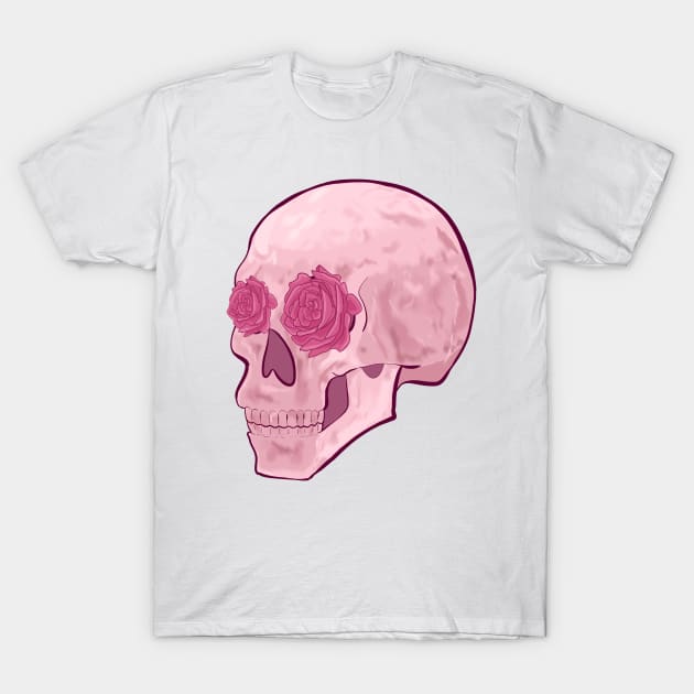 Rose Quartz Skull T-Shirt by itshypernova